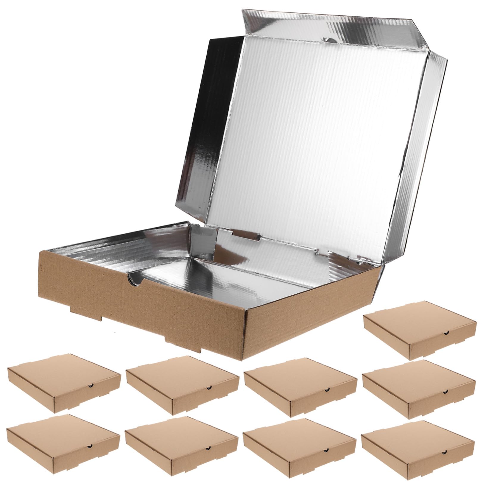 COLLBATH Caja Térmica Cuadrada para Pizza 10 Piezas 24x24x4, 5 Cm