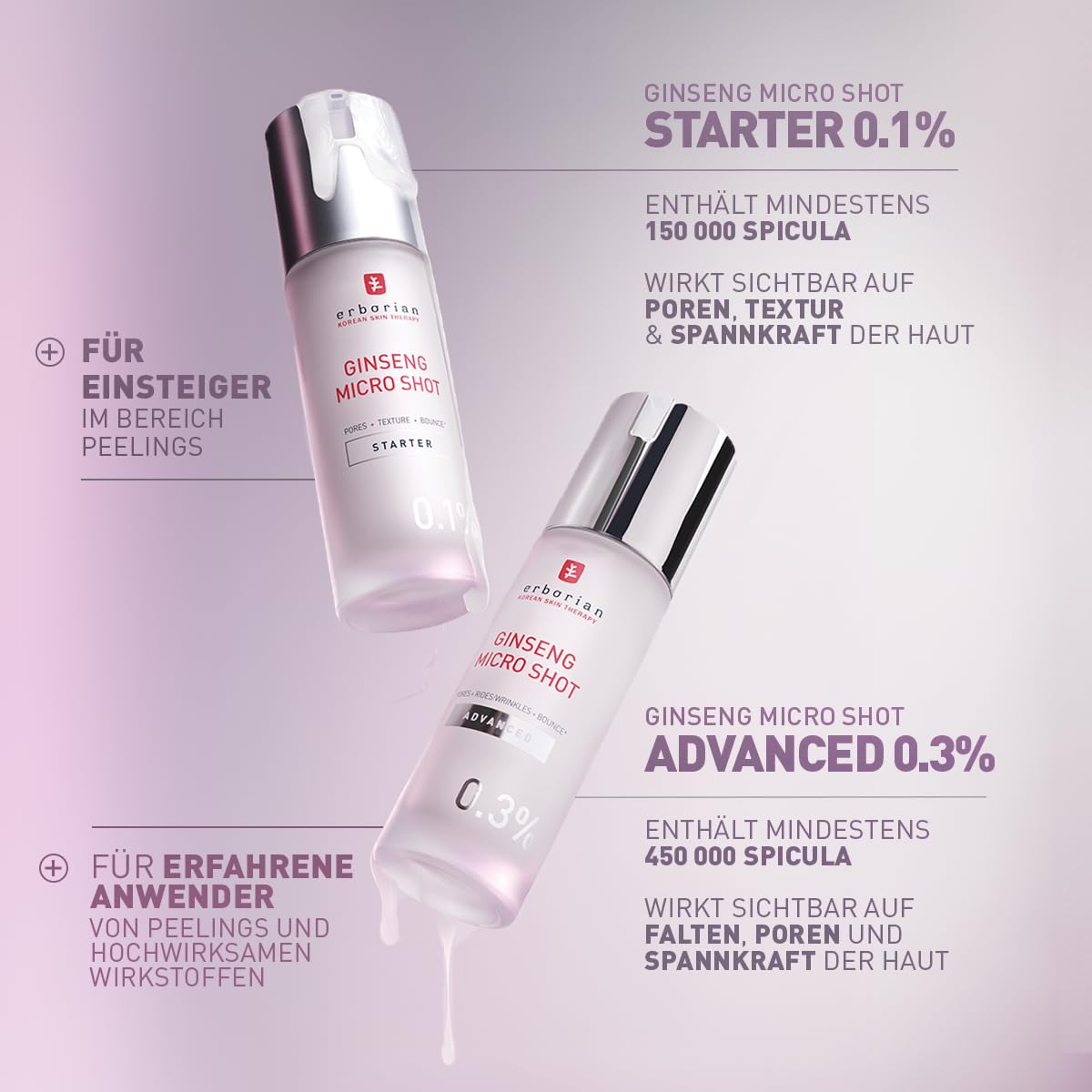 Erborian - Ginseng Micro Shot - Advanced 0.3% - Intensives Gesichtsserum - Ginseng & Collagen - Micro-Needling Inspiration - Reduziert Falten und verfeinert Poren - Koreanische Kosmetik - 30 ml
