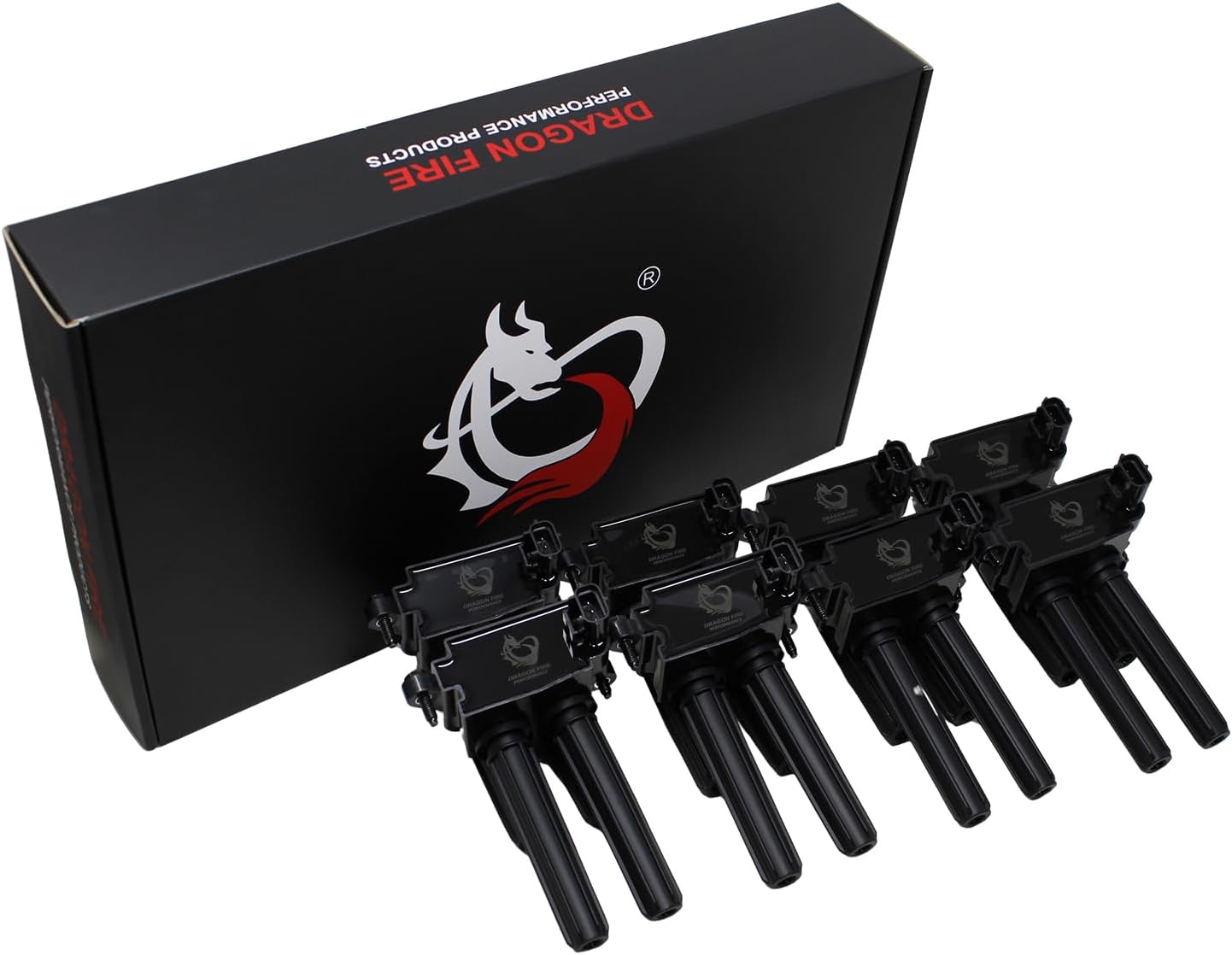 Dragon FIRE Performance 8pc Ignition Coil Pack Power Pack Compatible with 2005-2020 HEMI Dodge Chrysler Jeep Ram Challenger Charger 300 1500