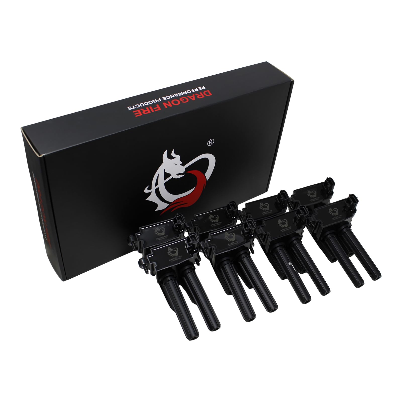 DRAGON FIRE PERFORMANCE 8pc Ignition Coil Pack Tune Up Set Compatible With 2005-2020 HEMI Dodge Chrysler Jeep Ram Challenger Charger 300 1500 & More 4.7L 5.7L 5.9L 6.1L 6.4L V8 Oem Fit DFC1010-8