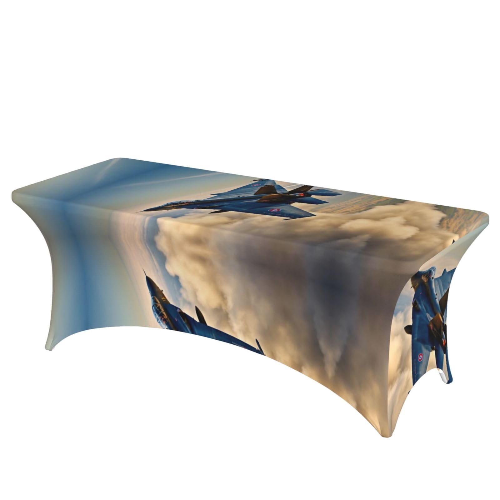Housses de table extensibles élasthanne 1,8 m motif avion chasse pour mariage