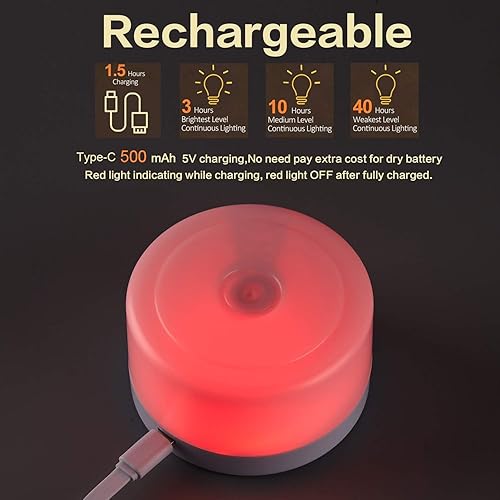 Miniatura 2 de S SELDORAUK - Luces nocturnas táctiles para niños con función de atenuación luz de noche recargable de bebé lámpara de noche regulable para