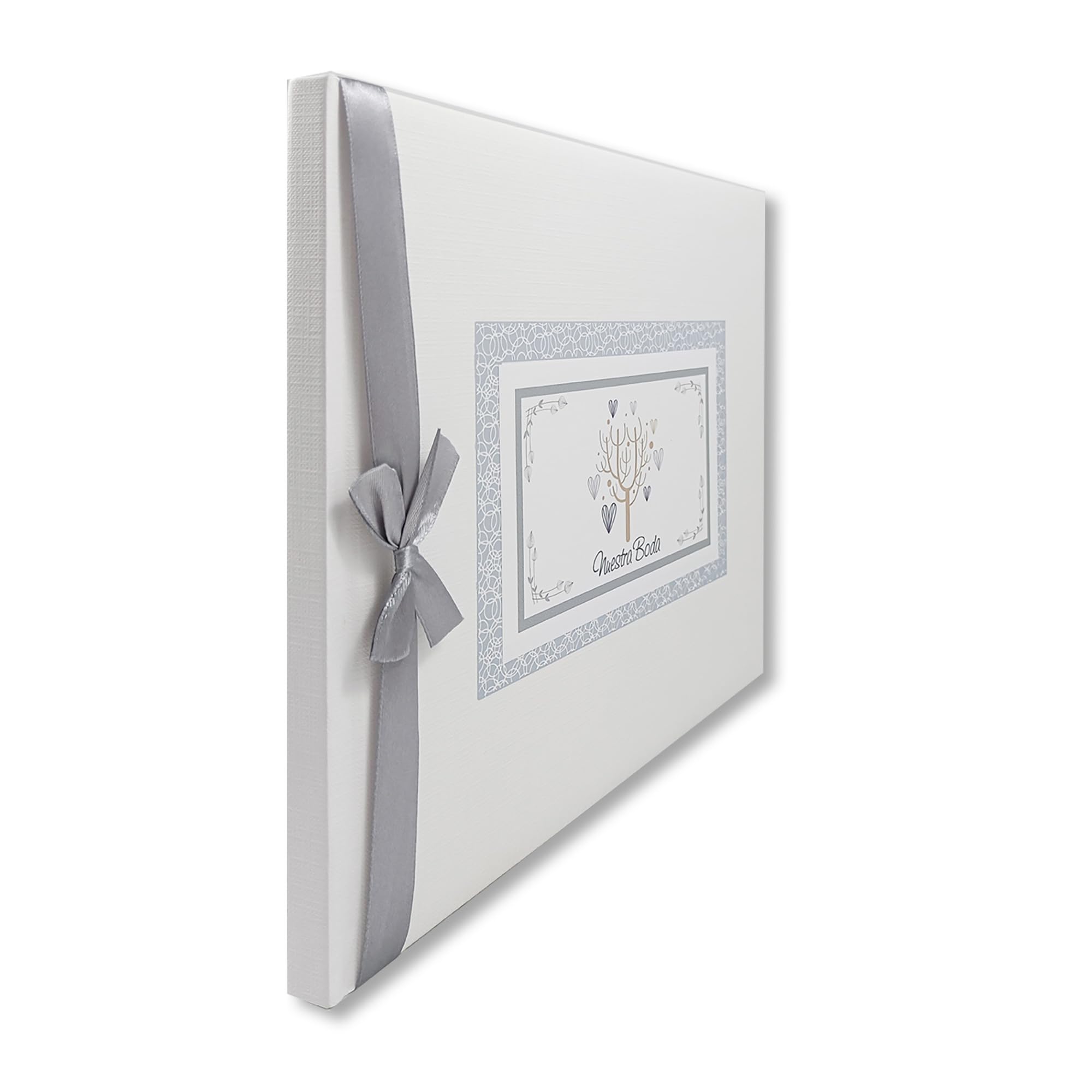 Libro De Firmas Para Boda Con árbol Genealógico Y Porta Móviles - 64 Páginas, Papel Crema 160g, Encuadernación Guaflex