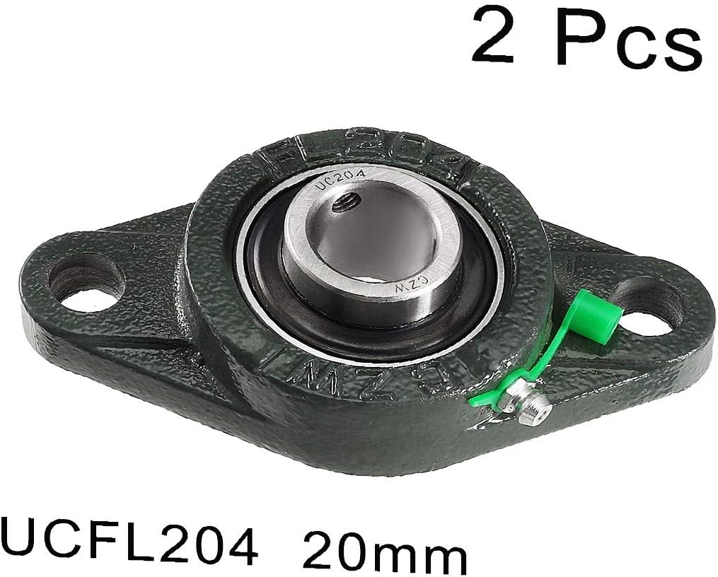 New Lon0167 2pcs Pillow Block Bearing UCFL204 20mm Mounted Bear Two Boltflange Cast Hosing(2 stücke Kissenlager UCFL204 20mm Montiert Bär Zwei Boltflange Cast Schläuche