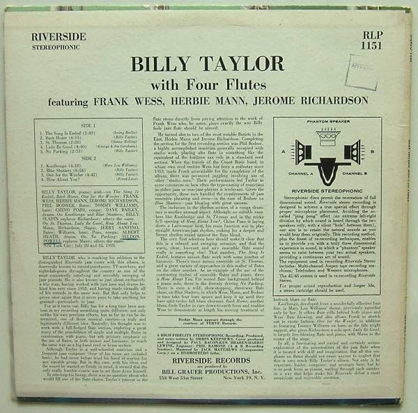 Amazon.co.jp: ◇ BILLY TAYLOR with Four Flutes ◇ Riverside (black
