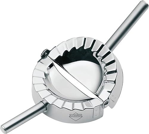 Küchenprofi Máquina para hacer ravioles, Pierogi y albóndigas, prensa de pasta y pastelería de acero inoxidable 188, perfecta para moldear y sellar