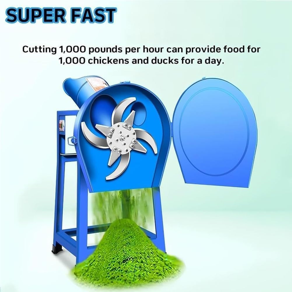 Trituradora de pasto Picadora de pasto para corte, Molino de alimento para animales de 2500 W, Molinillo de alimento para animales de alta resistencia de 4000 RPM, Espesor