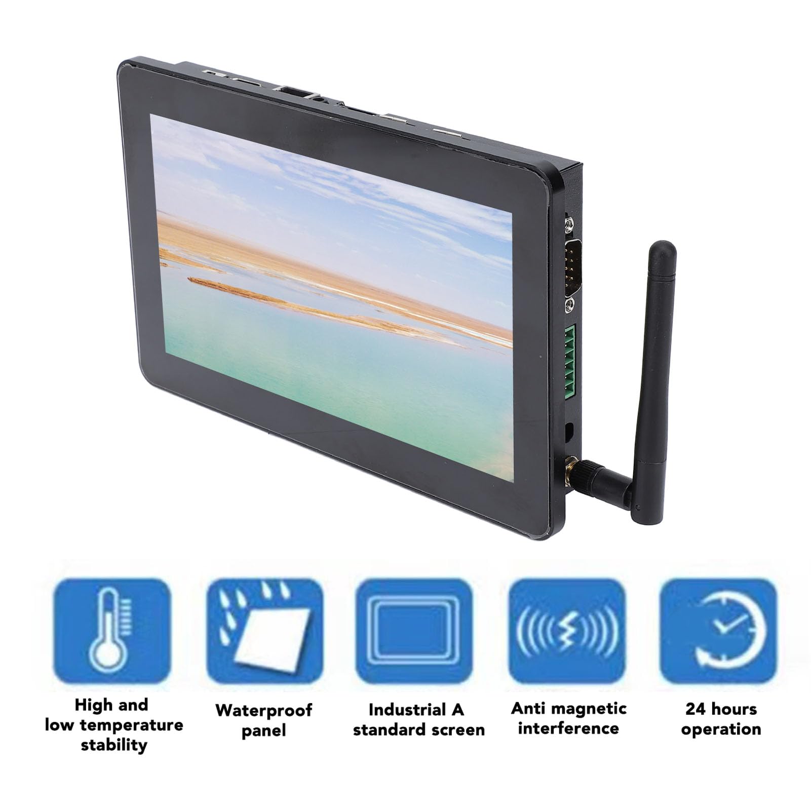 PC Industriale a Pannello Incorporato da 7 Pollici, Computer a Pannello Touch Screen Industriale Capacitivo da 16 GB, Monitor Touch Industriale Montabile a Parete Impermeabile