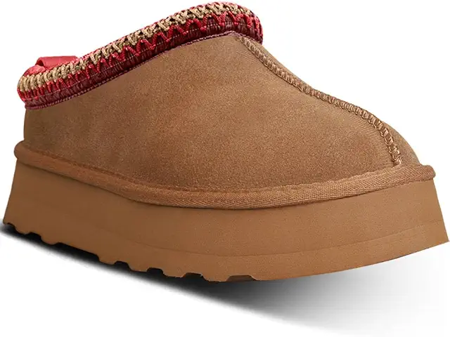 Bottes à semelle compensée pour femme - Pantoufles d'intérieur doublées fourrure polaire