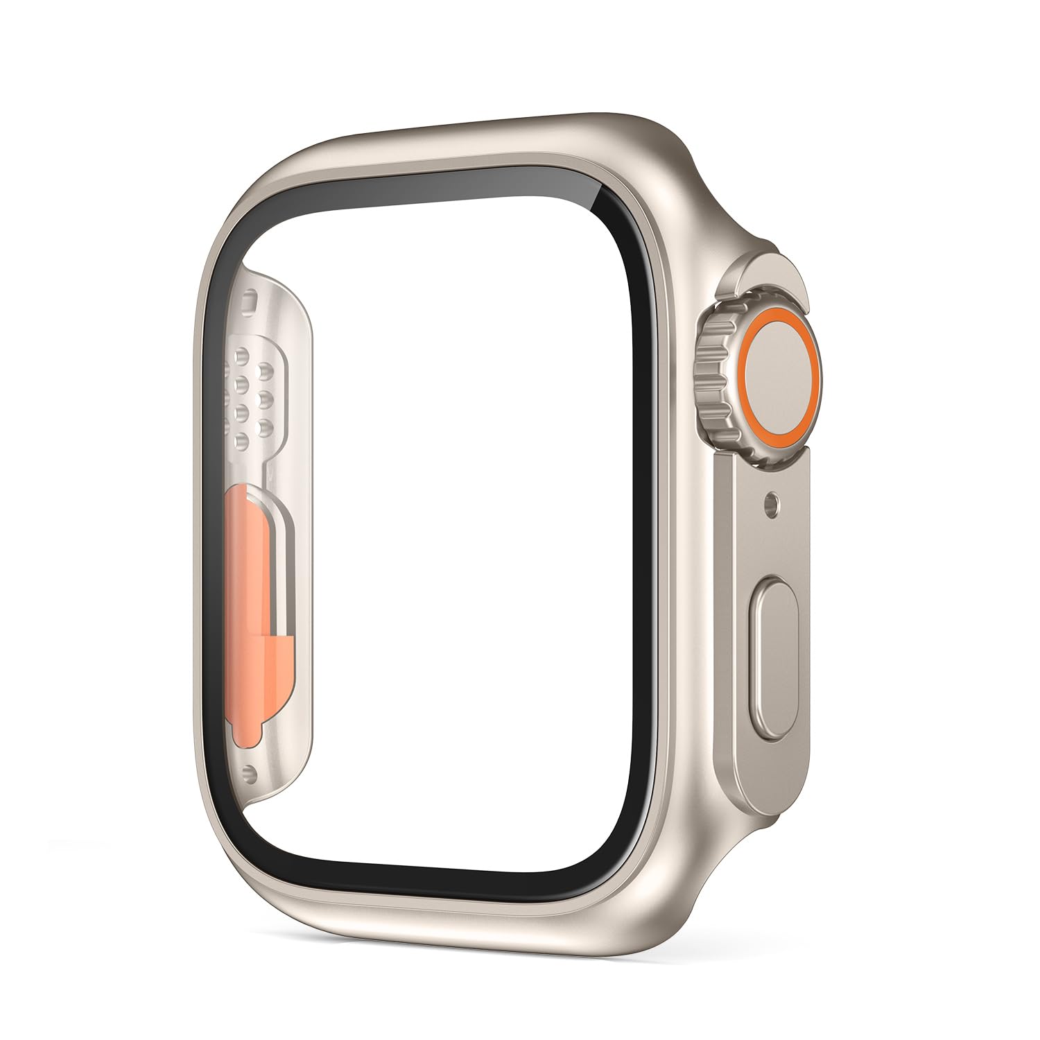 CZKE Funda PC Rígida para Apple Watch de 45mm, 41mm, 44mm, 40mm, 42mm, 38mm, Aspecto de Vidrio, Mejora Ultra iWatch Series 8, 7, SE, SE2, 6, 5, 4, 3 (Color: Negro, Tamaño: 44mm)