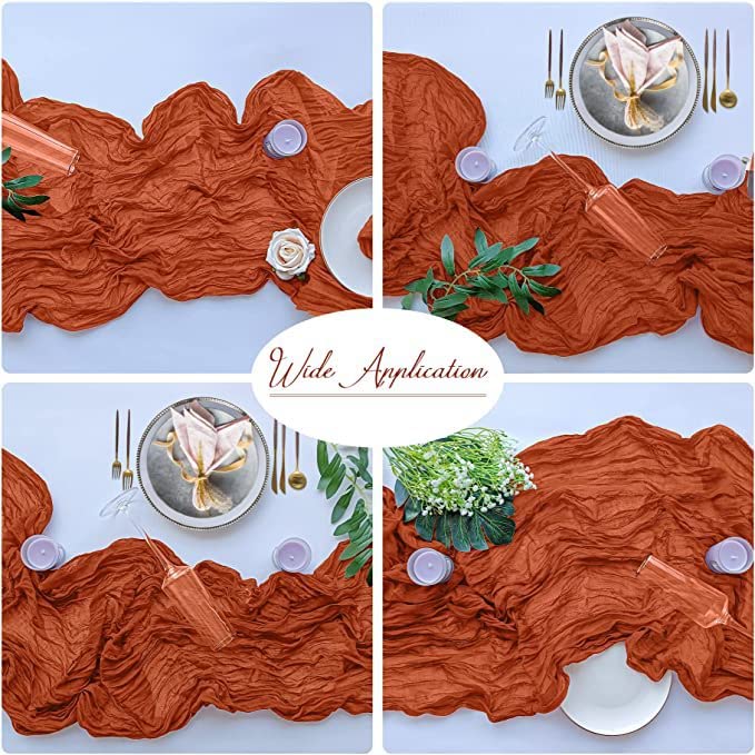 Table Runner-72*304cm (28*120inch) Chiffon Gauze Table Runner Extra Long - Image 2