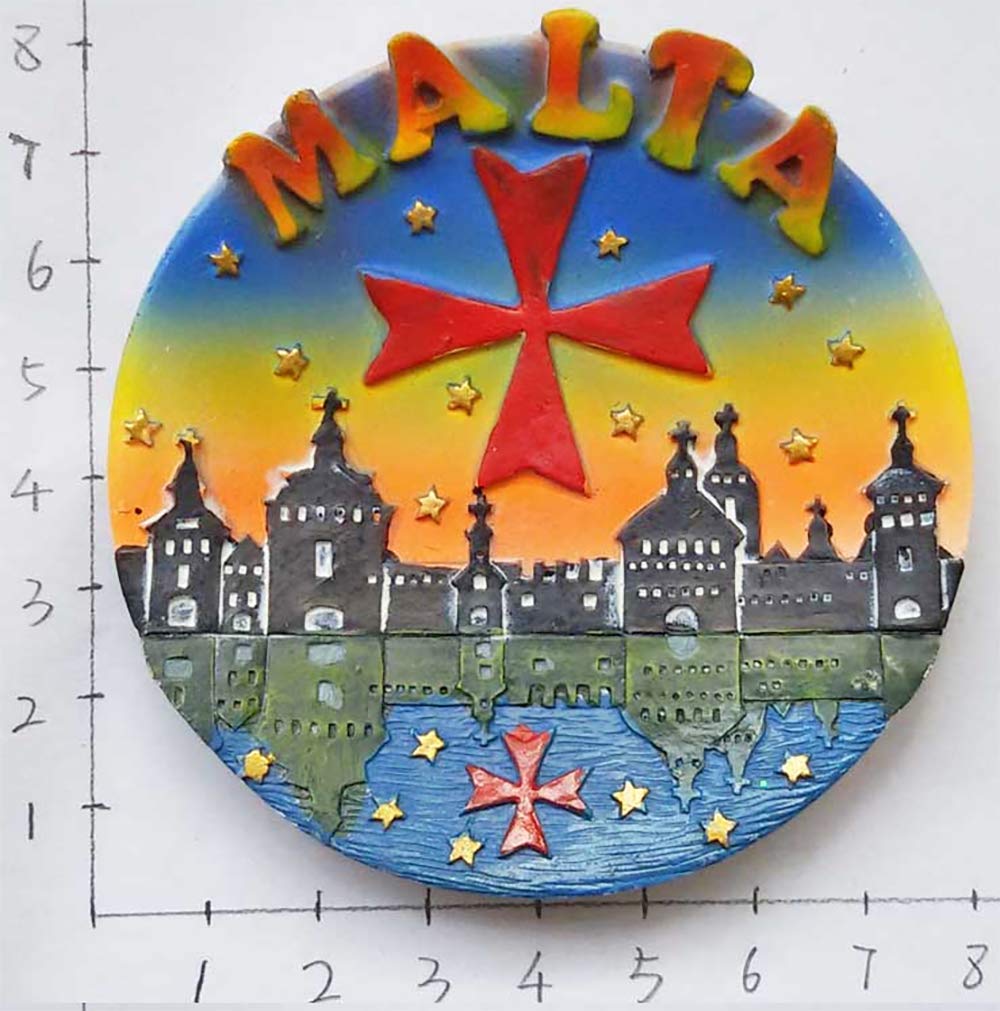 Magnete da frigorifero 3D Malta Mediterraneo viaggio adesivo souvenir decorazione casa e cucina, Malta frigorifero magnete