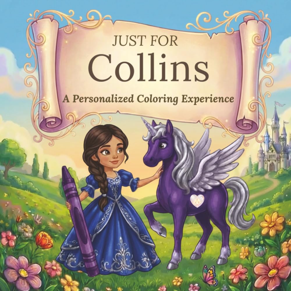 Just for Collins: A Personalized Coloring Experience: 50 total coloring pages | 28 coloring pages featuring Collins’s name | 22 coloring pages themed for girls (Personalized Coloring Book Series)