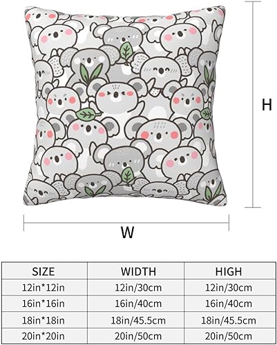 Miniatura 2 de Aimeryup Throw Pillow Covers 20x20 Inch Cute Gray Koala Decorative Pillow Covers Cushion Covers cojines decorativos para sala Pillow Cases Cute