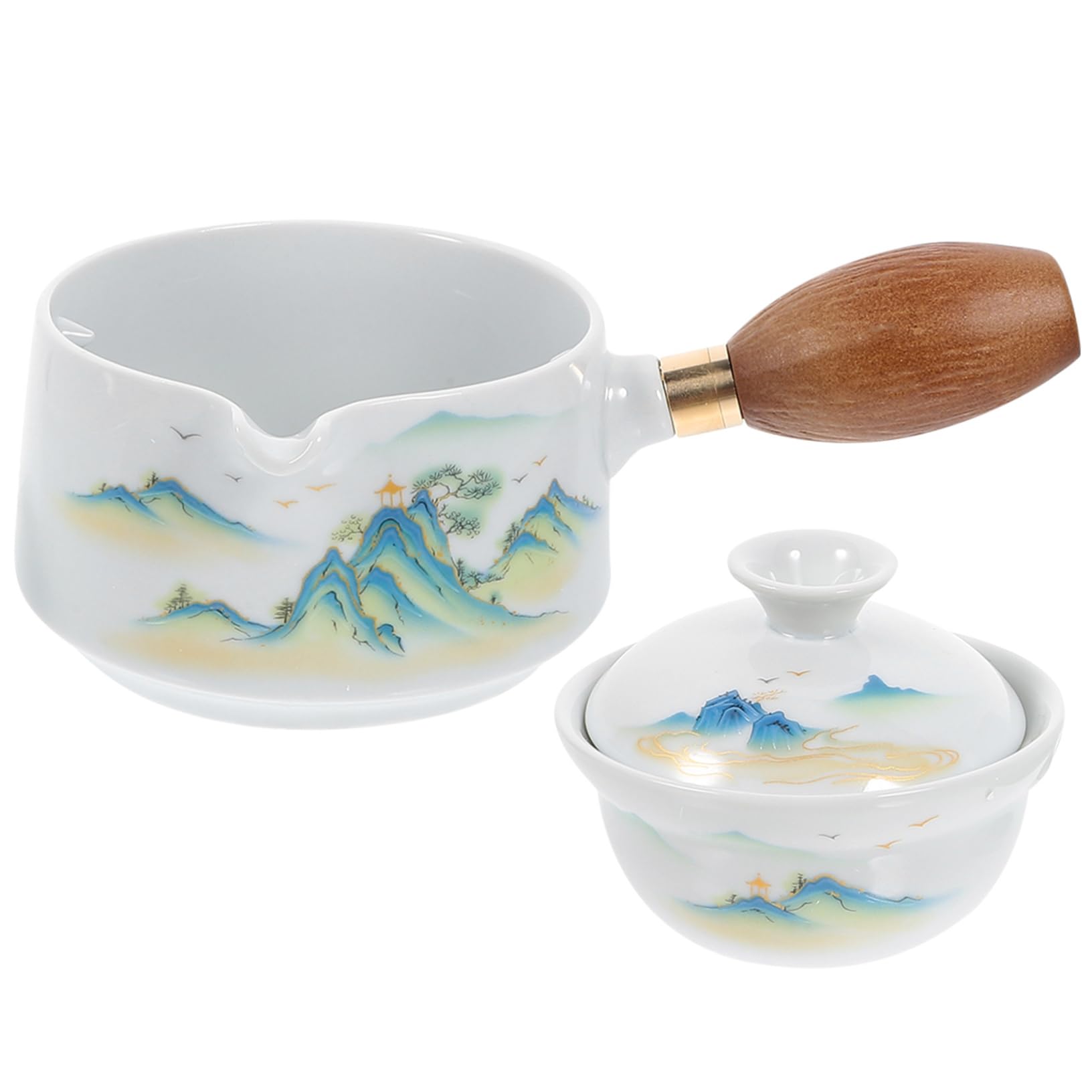 Cabilock 2piezas Tetera De Cerámica Asa Lateral Para Infusión De Té Suelto Diseño Único y Duradero Para Uso Oficina y Hogar