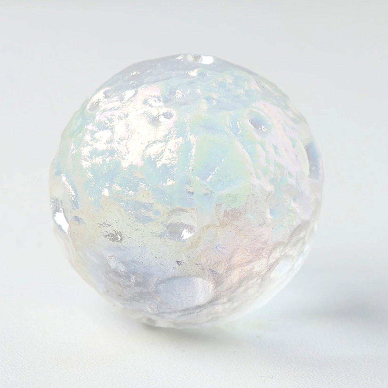 bola de cristal - esfera de piedra de cuarzo natur Esfera de cristal curativa de 4 cm, modelo de meteorito lunar de cuarzo transparente con aura de ángel, ideal for meditación, brujería y decoración,