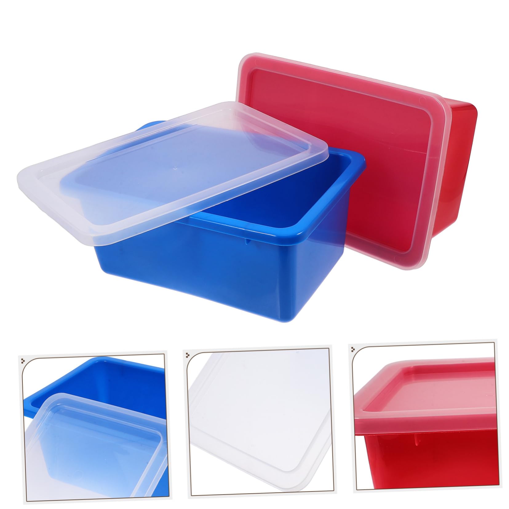 2stücke Pack Stapelbare Kunststoff-aufbewahrungsboxen Mit Deckel Spielzeug-organizer Für Junge Mädchen Geräumige Transparente Lagerbehälter Für Spielzimmer Klassenzimmer Und