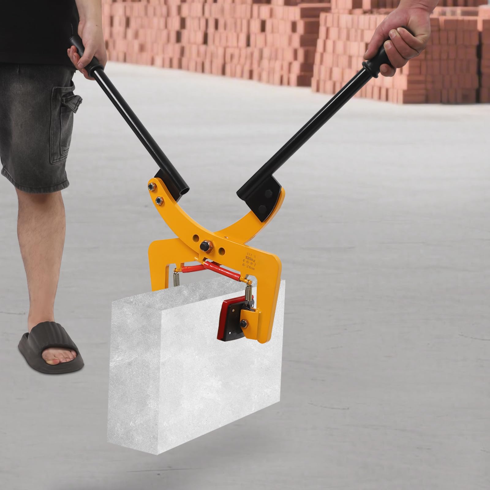 Bordsteinzange Versetzzange,325kg Hebezange Bordstein Steinträger mit Doppelgriff,6-24cm Öffnungsgröße Steinheber Steinzange für Marmor,Betonplatten,Hohlsteinen