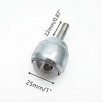 Vista 3 de XMHF Rodamientos de transferencia de bolas de rodillos de 0.984 in/1 "Unidad de rueda de vástago roscado, bola de rodillo transportador de mesa, 4
