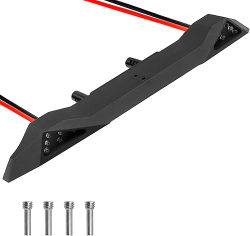 ShareGoo - Parachoques trasero a escala 110, parachoques trasero de metal con barra de luces LED compatible con Axial SCX10 90046 90047 Traxxas TRX4 disponible en Yaxa Guatemala