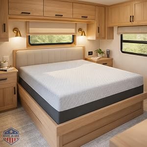Celestial Sleep 10 Inch RV Short Queen Mattress Made in The USA CertiPUR-US Oeko-Tex and Fiberglass-Free Certified Cooling