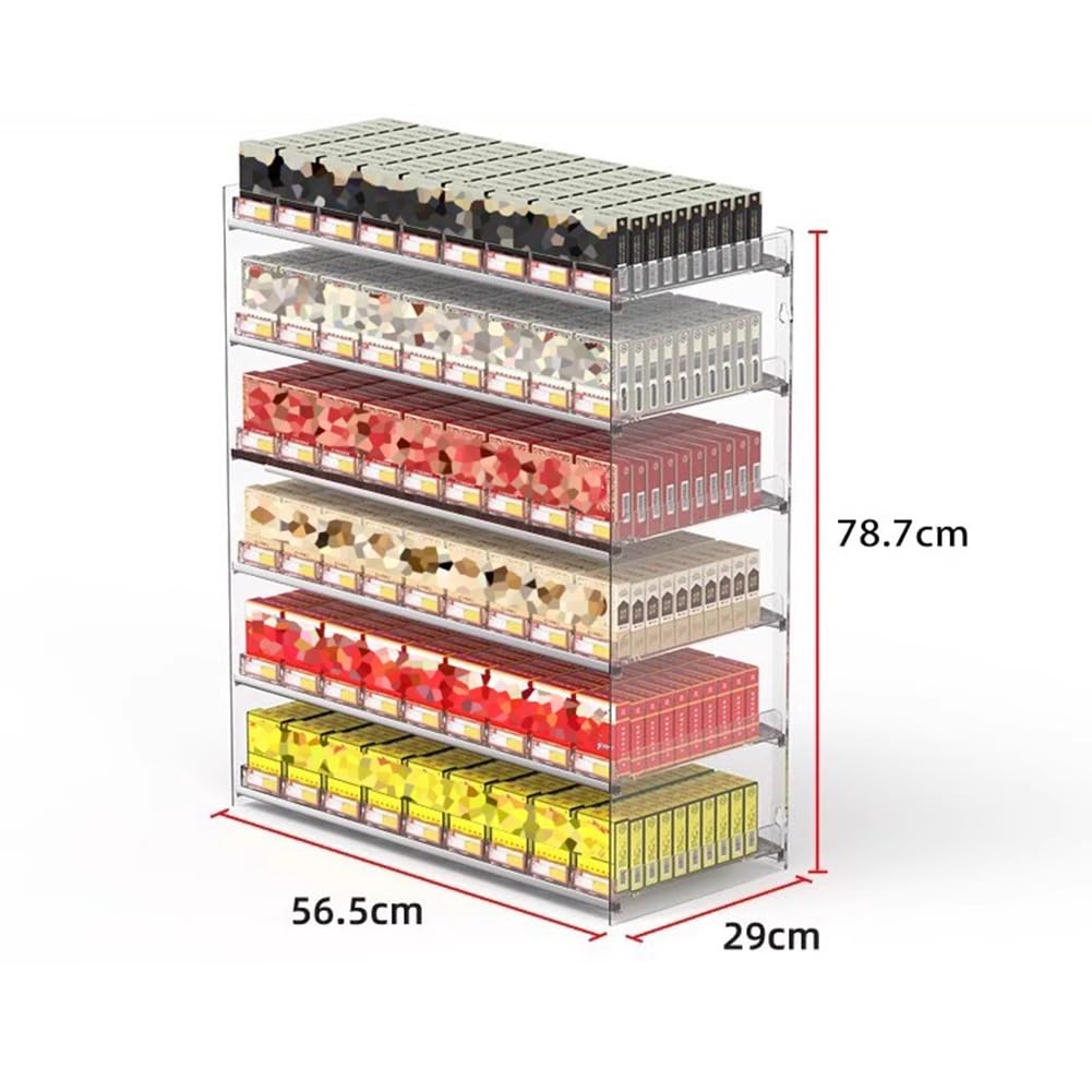 Generisch Zigarettenvitrine, Acryl-Zigarettenständer, Wandhalterung mit automatischem Schieber, Regal für den Einzelhandel, 56,5 x 29 x 78,7 cm, robuster Zigarettenetui-Organizer