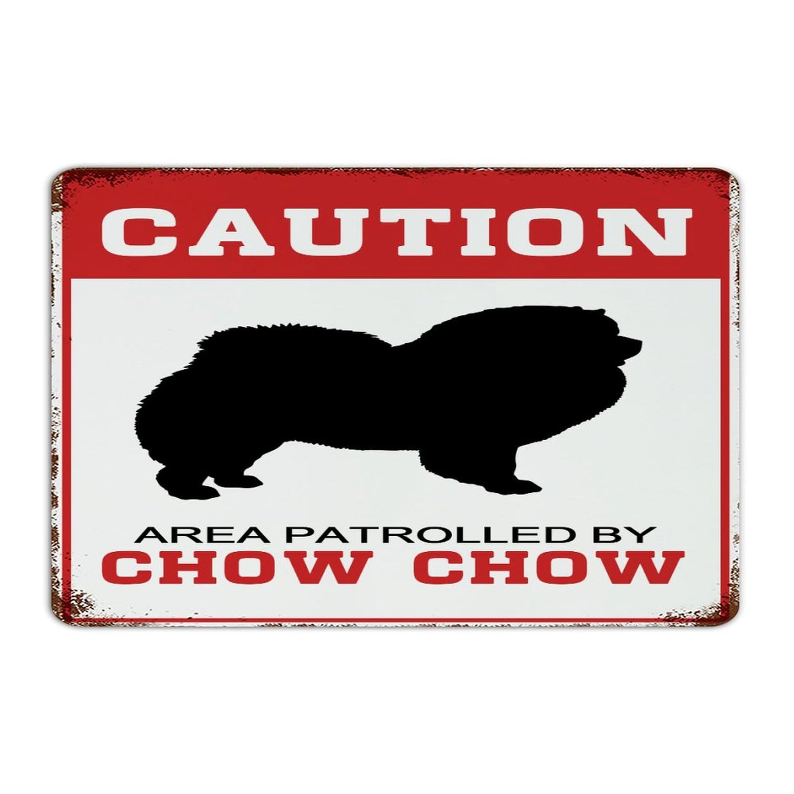 Panneau d'Avertissement Chow Chow Contre les Intrusions pour Clôture Métal