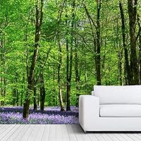 Wall Mural Green Forest Nature Landscape Removable Self-Adhesive Wallpaper Wall Decoration for Bedroom Living Room - 66x96 inches
