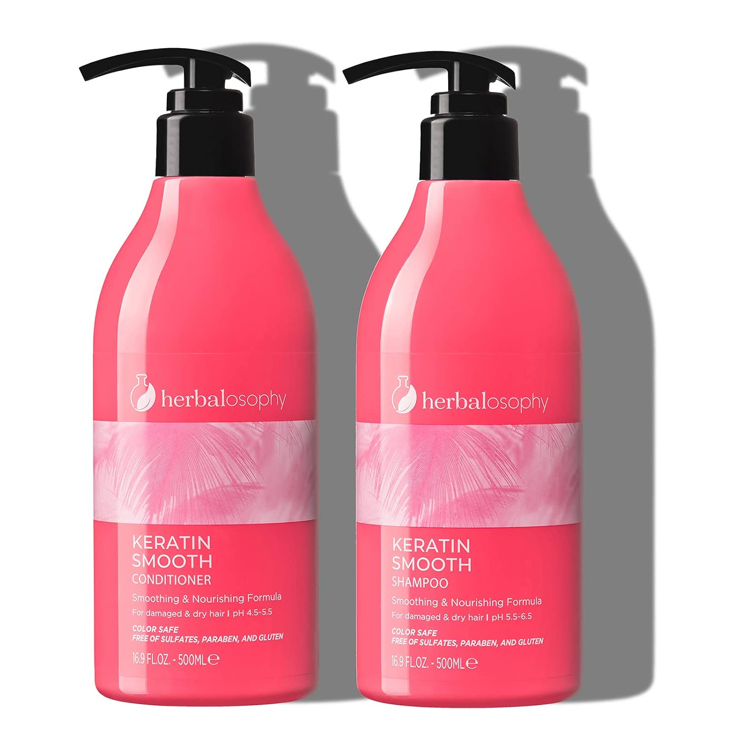 Herbalosophy Keratin Shampoo & Conditioner Set, Smoothing