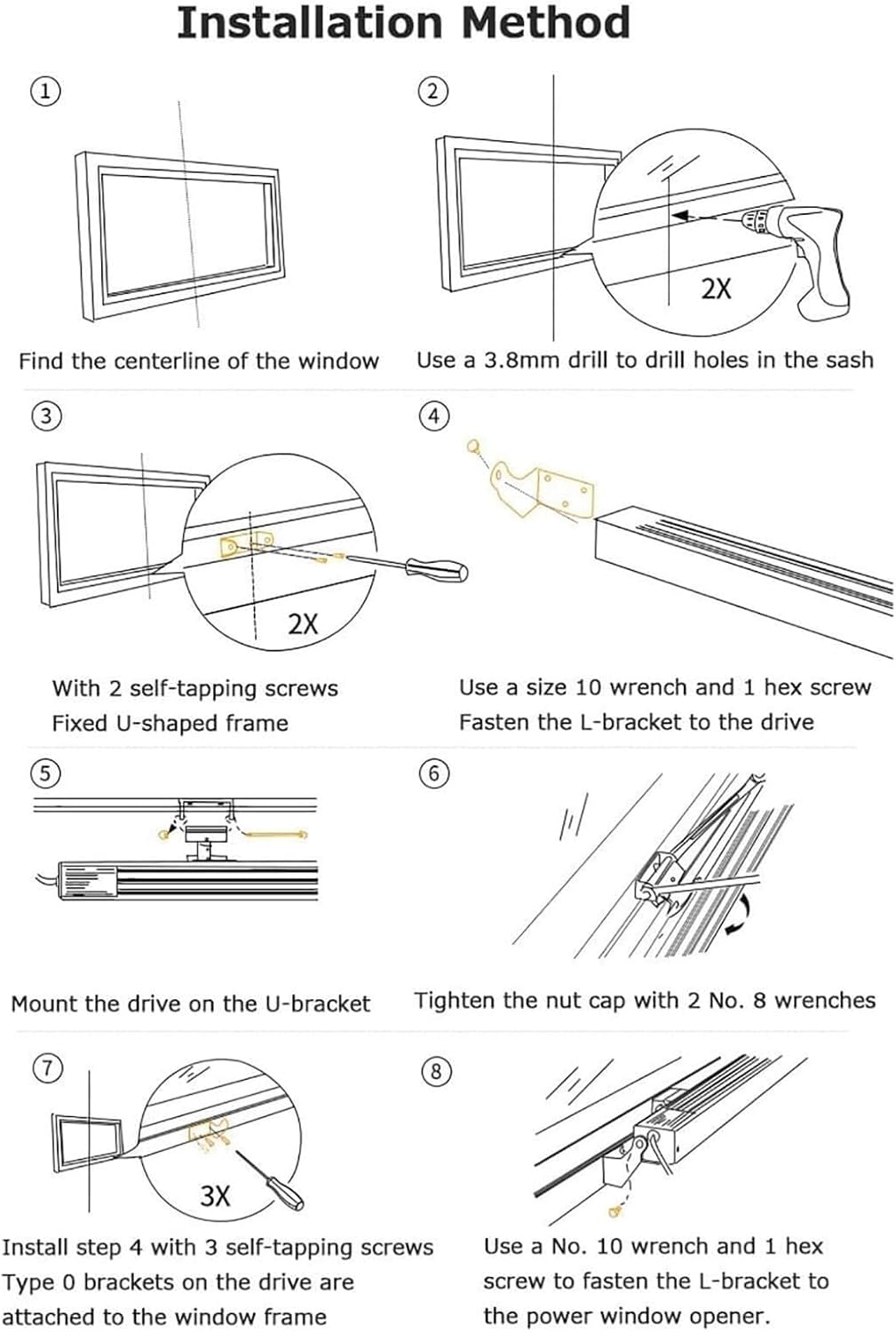 Electric Chain Window Opener (300-1000mm) with Remote Control + Switch, Double Chain/Low Noise, Locking Force: 400N Anti-Theft, for Window Ventilation(300mm)