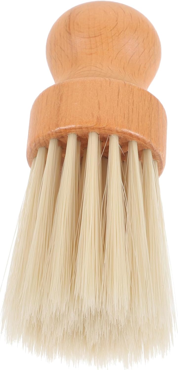 Beige Soft Bristle Dusting Brush with Beech Wooden Handle