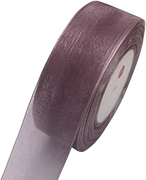 Chenkou Craft Solid Organza Ribbon 1 Roll 50 Yards Yellow 1 1/2" 40mm Birthday Craft Bow Party Decoration Packing Ribbons Mauve, 1 1/2"40mm