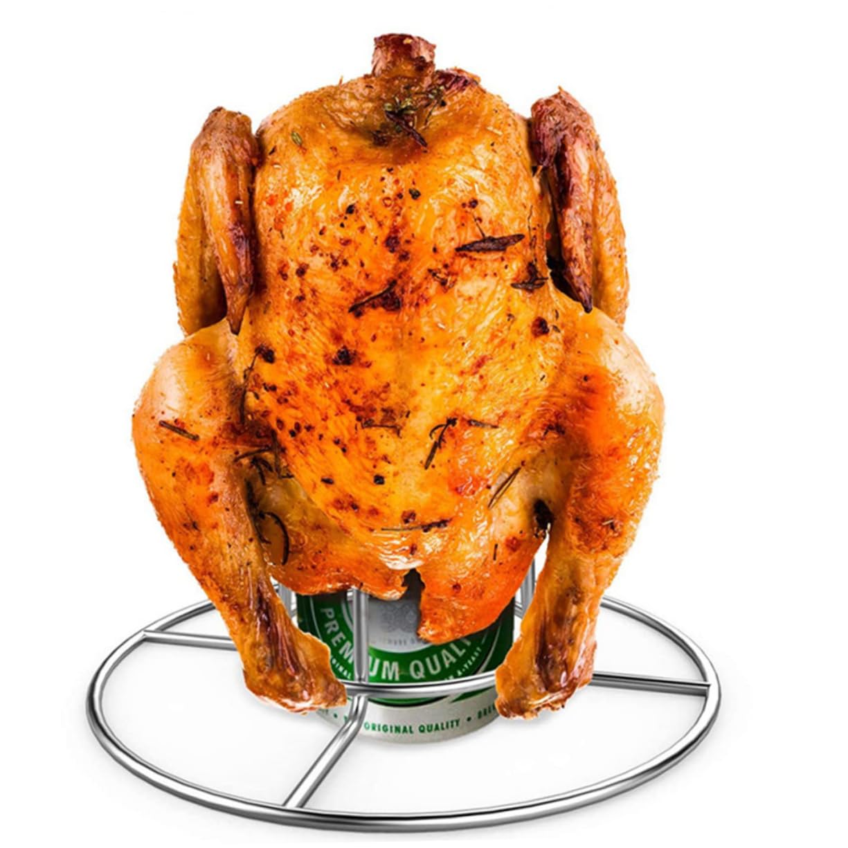 TOYANDONA 2pezzi Pollo da Esterno Supporto Rotondo per Birra Utile per Pollo Arrosto Realizzata in Acciaio Inox Lucidato Resistente alle Alte Temperature Facile da Trasportare e Riporre