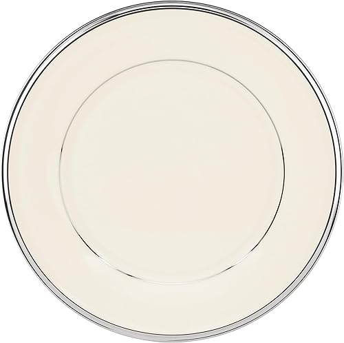 Lenox Plato de ensalada solitario, marfilplatino, blanco
