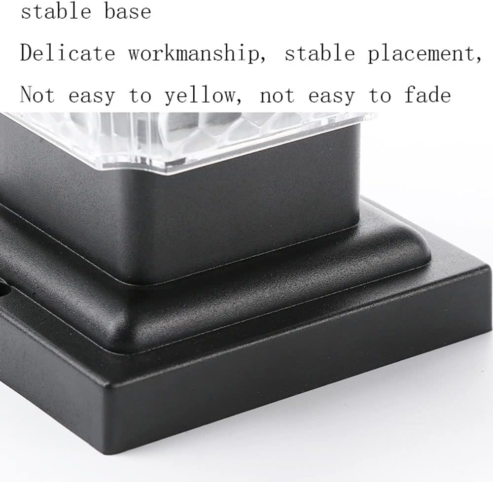 Solar Powered Outdoor Post Cap Light | Modern Black Pillar Lamp with Textured Clear Lampshade | Auto On/Off LED Pathway Gate Deck Light for Garden, Fence, Patio