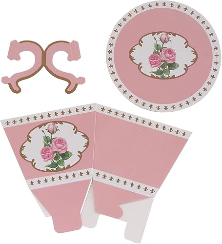 Miniatura 7 de Efavormart - Paquete de 25 cajas de regalo de mini taza de té y platillo con estampado floral de rosas, cajas de dulces para fiesta de té, 4 x 3