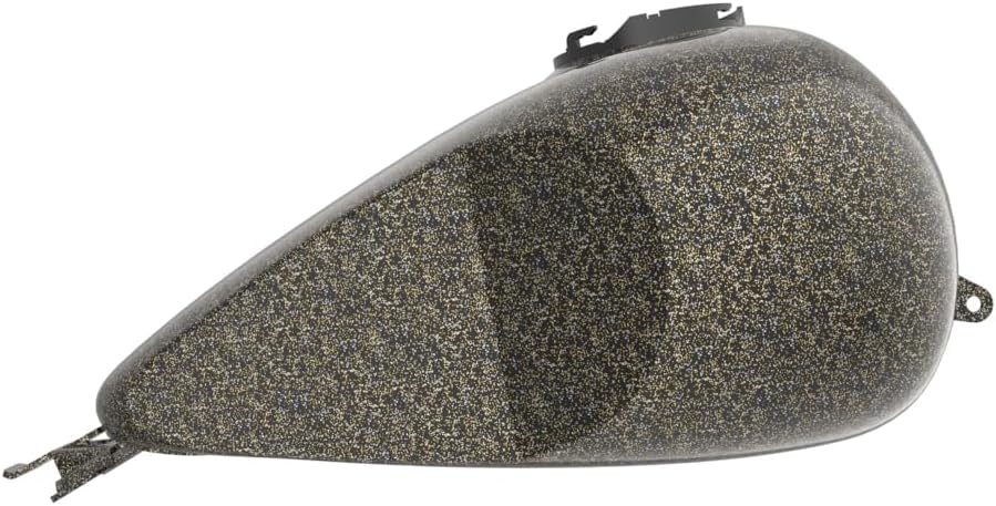 Advanblack Motorcycle Holeshot Gas Fuel Tank 5.8 Gallon with Knee Cutout (Right Side Gas Cap) for '09-'23 Harley Touring Models (Hard Candy Black Gold Flake)