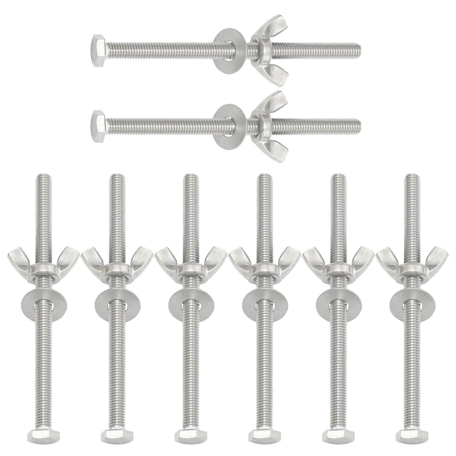20 Sets Screw Bolts Wing Nut Kit 304 Stainless Steel Mounting - View #9