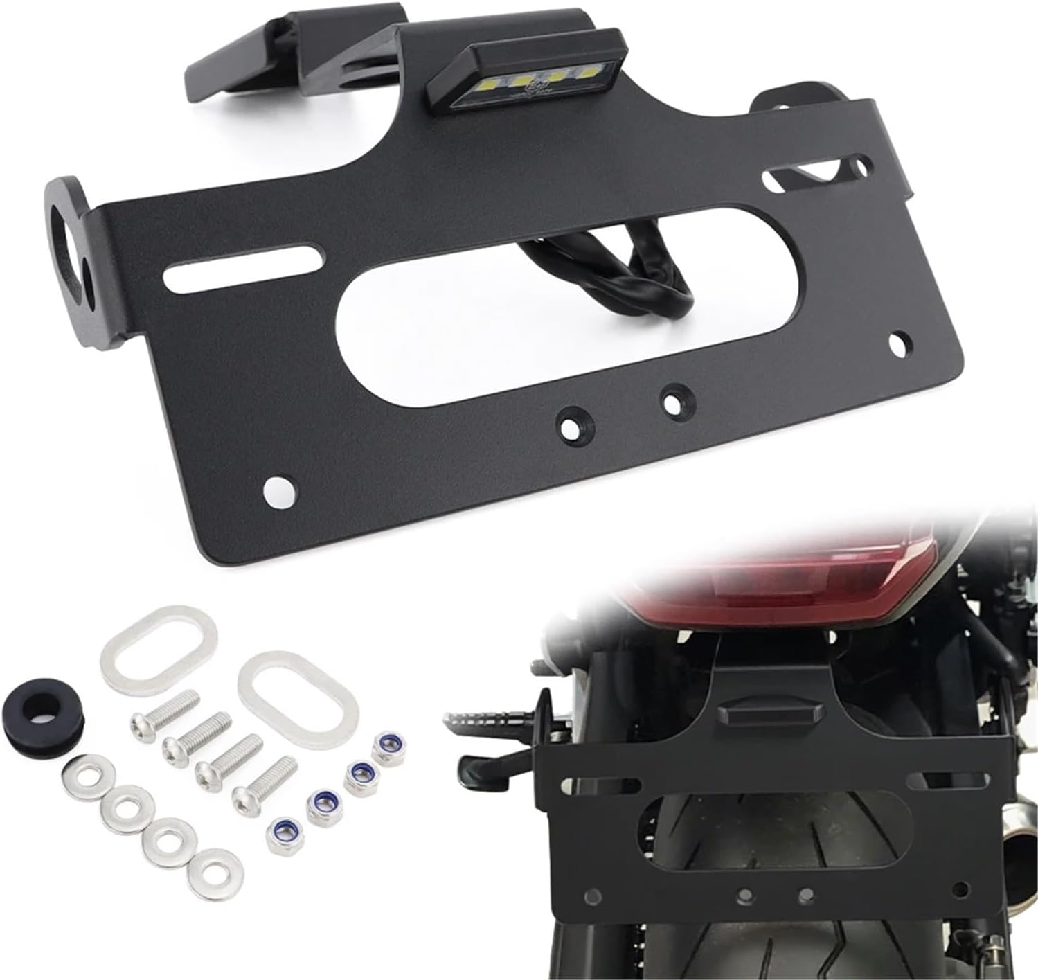Replacement Fit for Honda CB750 CB 750 Hornet 2023-2025 Motorcycle LED License Plate Light Bracket Frame Tail Tidy Fender Eliminator Holder(Without Reflector)