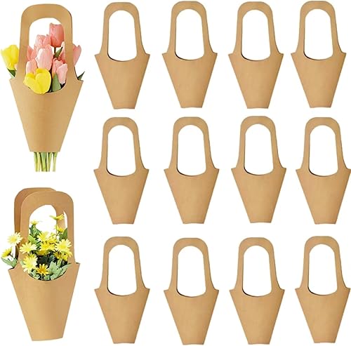 Enorteen 30 bolsas de regalo de papel kraft con asa  Bolsas de regalo de ramo para Acción de Gracias, cumpleaños, bodas y regalos de fiesta