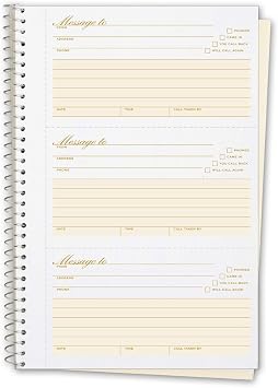 Phone Call Message Book - Record Missed Calls - Perforated Duplicate Copies 6 Books
