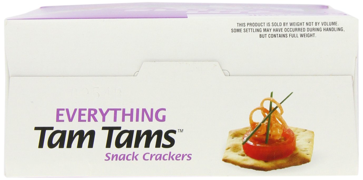 Manischewitz Tam Tams Everything Snack Crackers, 9.6-Ounce Boxes (Pack of 4)