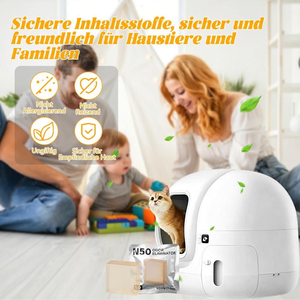 6 Stück Geruchsvernichter N50 kompatibel mit pura Max & pura Max 2, Geruchsentferner Kartuschen für Selbstreinigende Katzentoilette, Sicher und Nicht Reizend, Hartnäckige Haustiergerüche zu entfernen