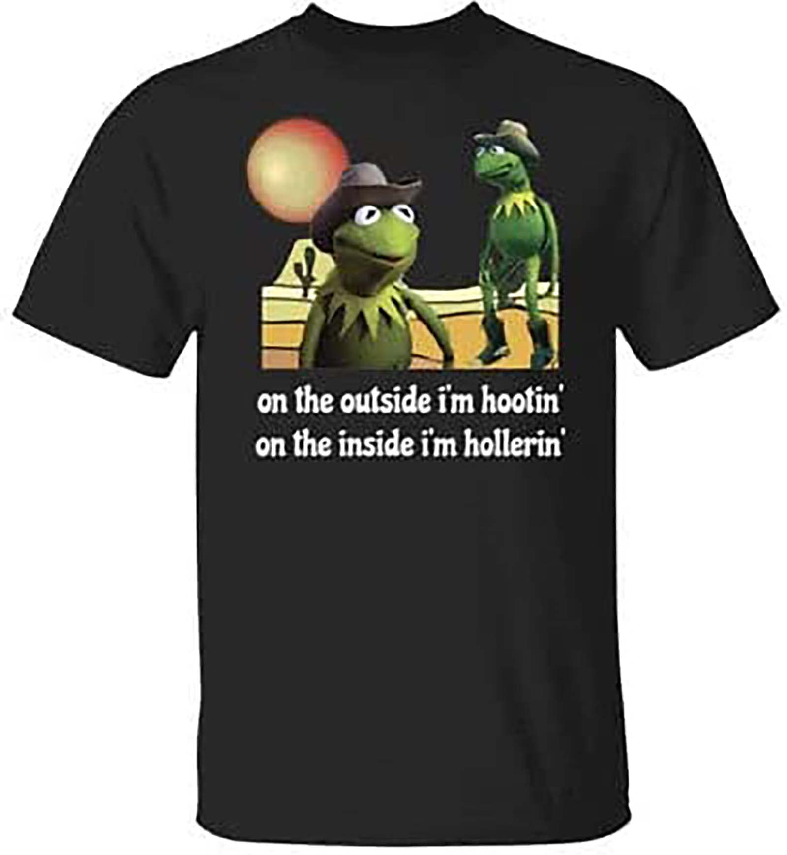 Kermit Hootin and Hollerin On The Outside Inside I’m T-Shirt Shirt Black