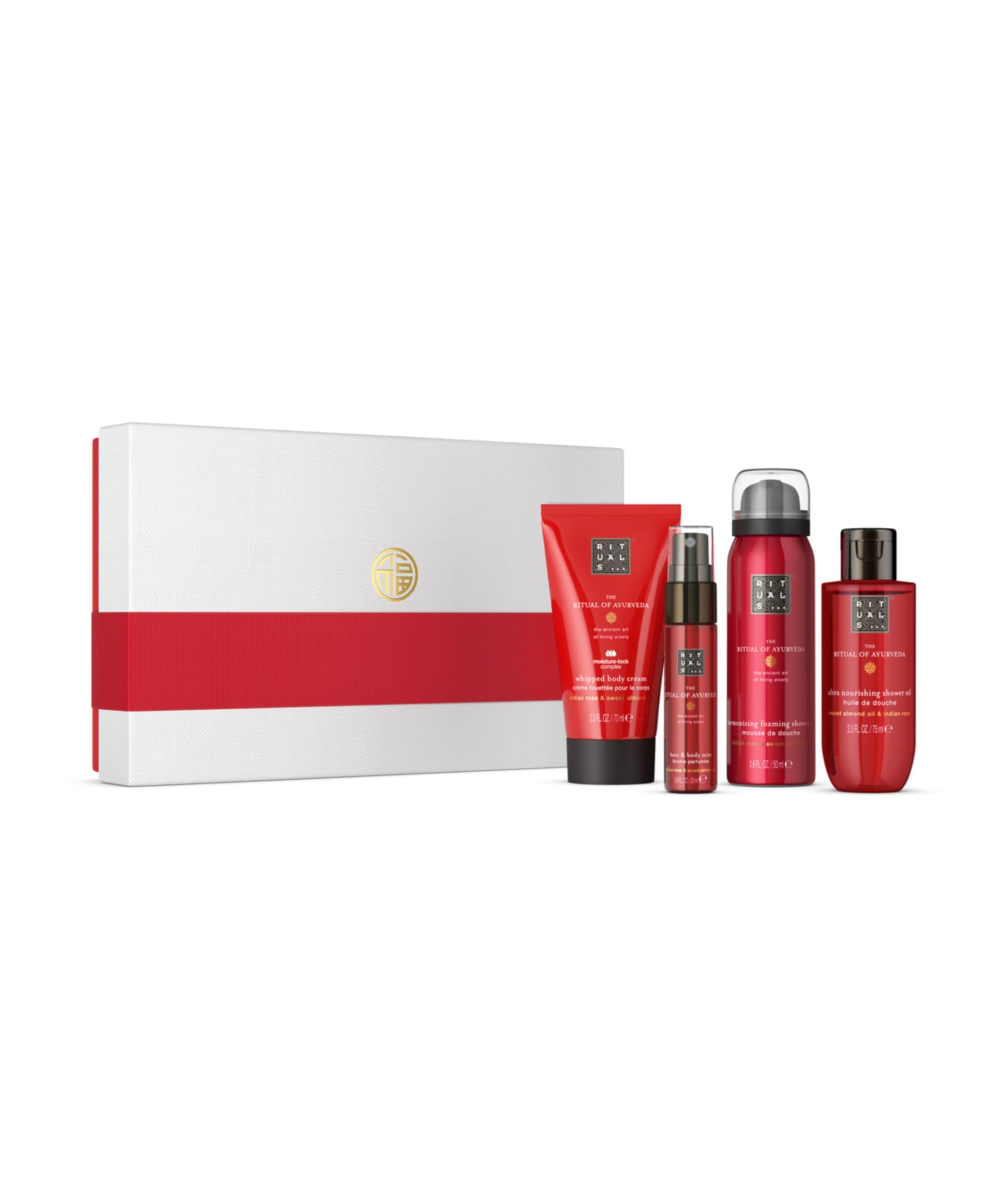 RITUALS Le Ritual of Ayurveda Coffret Cadeau Petit Coffret Cadeau avec Produits de Soins Personnels avec Rose Indienne et Huile d'amande Douce - Parfum Équilibre