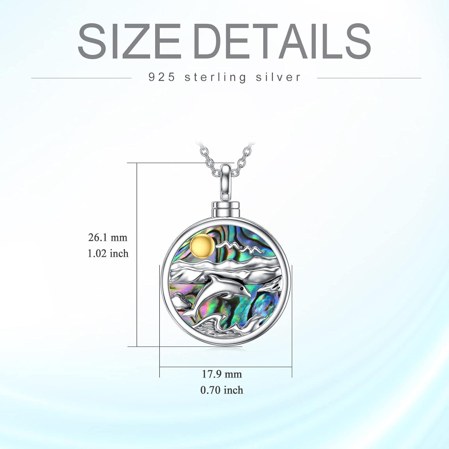 WINNICACA Urn Necklace for Ashes Sterling Silver Abalone Shell Cremation Jewelry for Ashes Jewelry Gifts for Nature Lovers Keepsake Memorial Jewelry for Women - Image 6