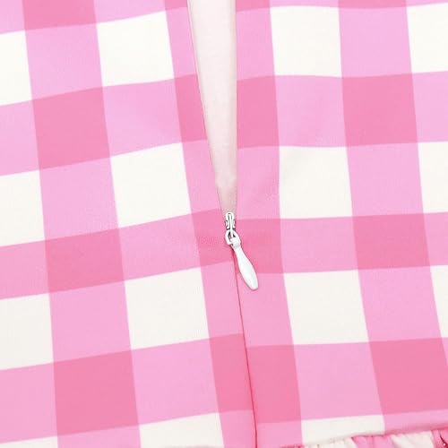 Miniatura 6 de TiaoBug Disfraz rosa para niños y niñas, vestido de muñeca de película 2023, disfraz de Halloween, cosplay, disfraz de princesa