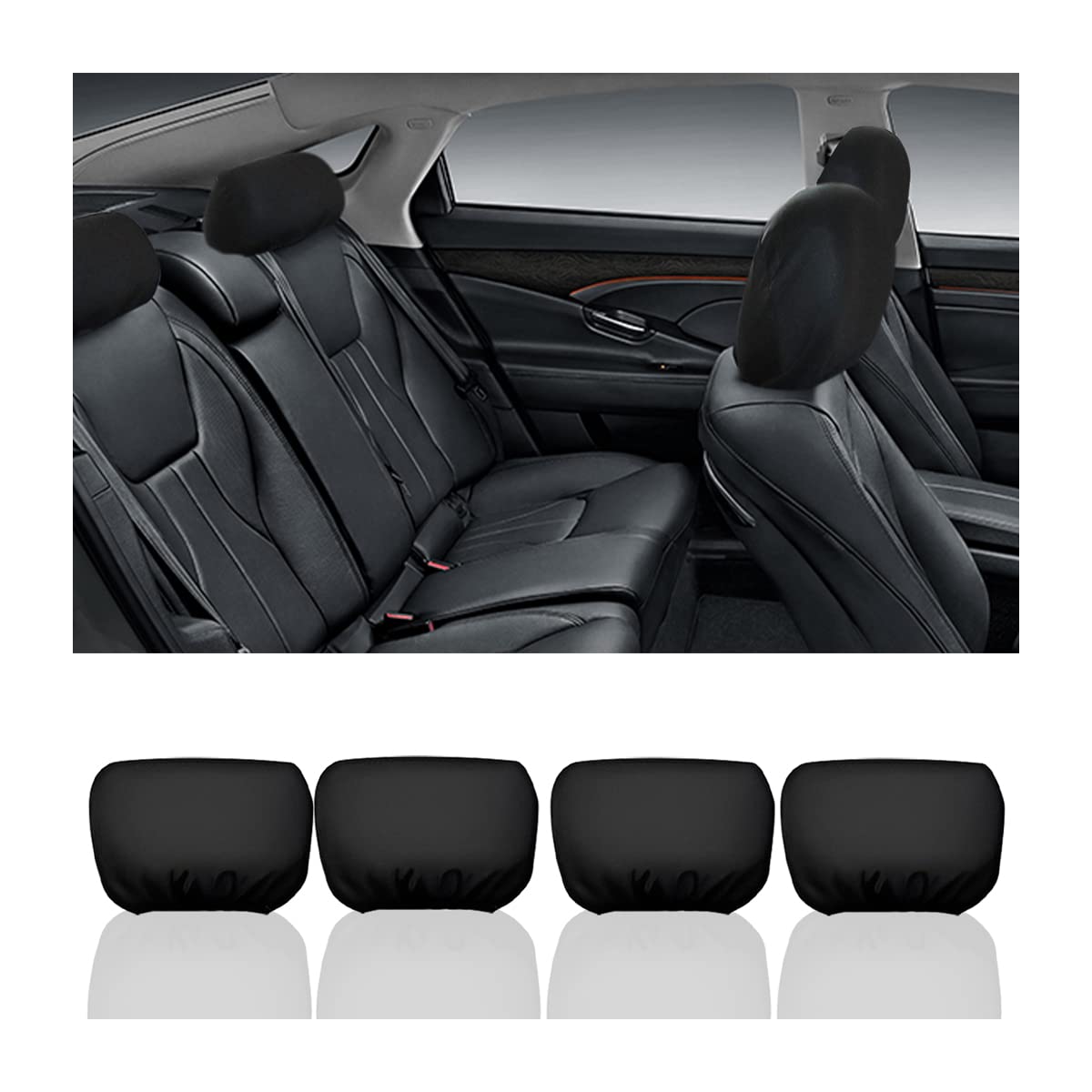2 Pack Car Seat Headrest Covers – Breathable Mesh, Universal Fit For Most Cars, SUVs & Trucks – Reusable & Washable Protector (9.5x9.5 Inches) - View #2