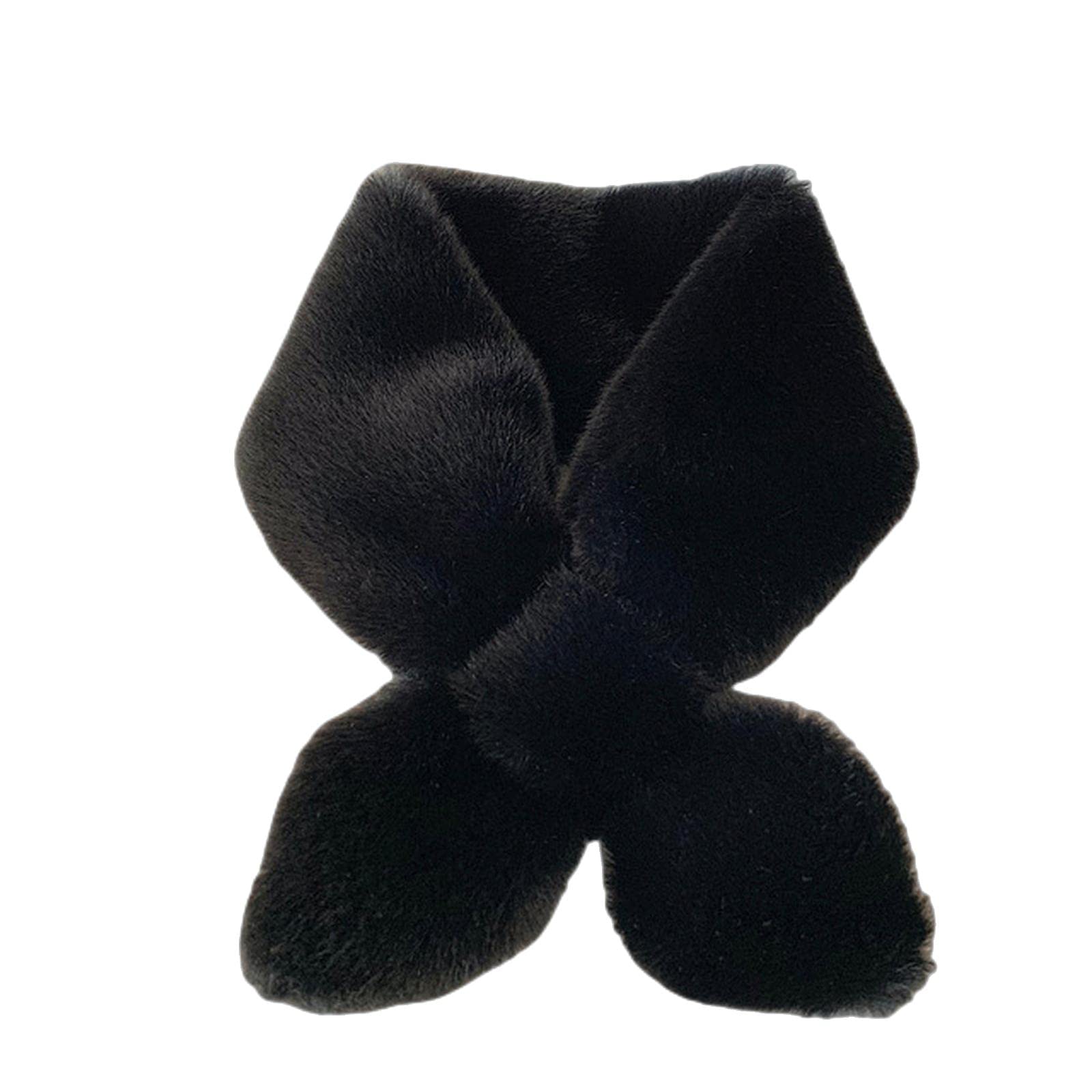 MOGSA Bufandas falsas de piel de conejo para mujer, bufanda gruesa de invierno para otoño