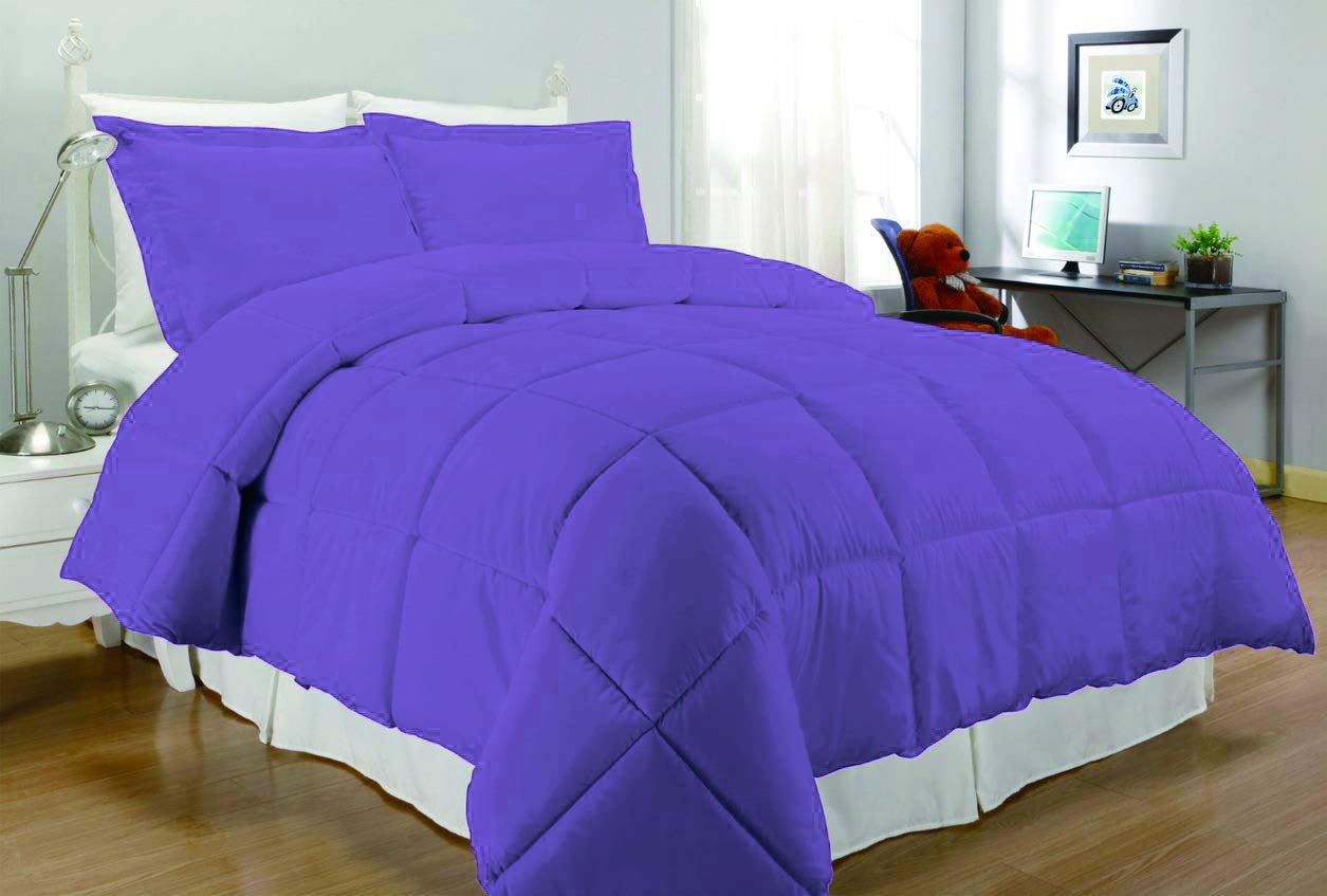 South Bay Microfiber Down Alternative Comforter Set (King, Purple)